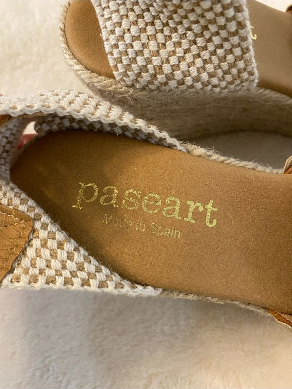 Paseart Camel Suede Wedge Heel Ankle Strap Euro Summer Espadrilles 7